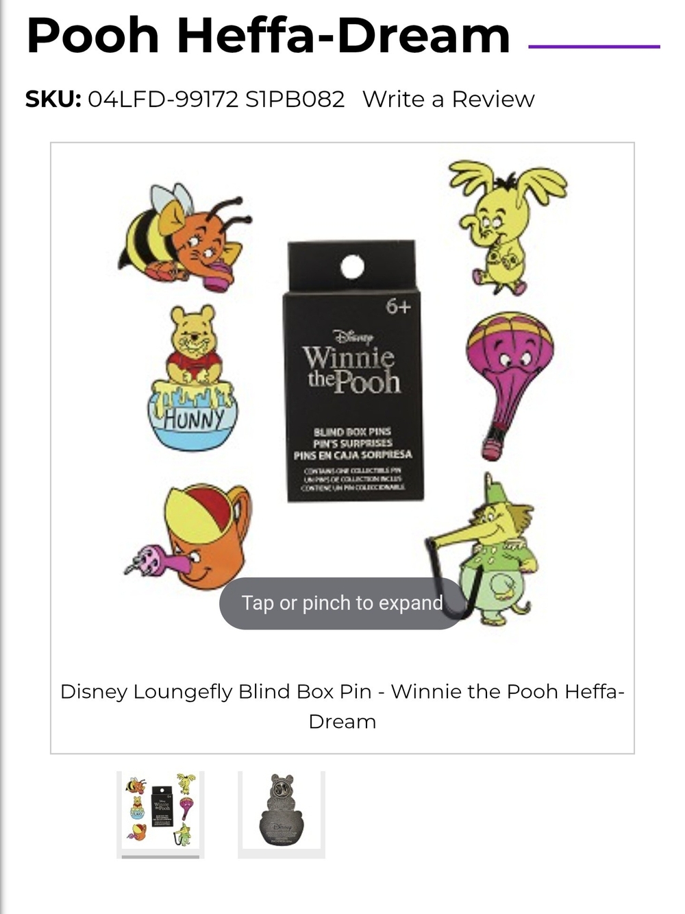 Disney Winnie the Pooh Heffa‑Dream Enamel Pin Blind Box — Multicolor
